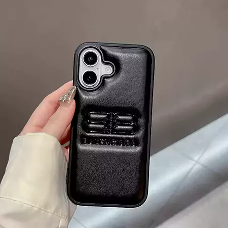 バレンシアガ iPhone17 ホットプレスレザー ケース