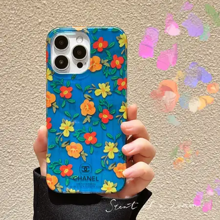 シャネル風 iPhone 17 Pro Max ケース 花柄 ローマ柱 デザイン