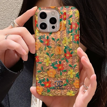 シャネル風 iPhone 17 Pro Max ケース 花柄 ローマ柱 デザイン