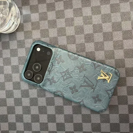 ルイヴィトン 高级レザー iphone17air ケース メタルロゴ