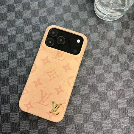 ルイヴィトン 高级レザー iphone17air ケース メタルロゴ